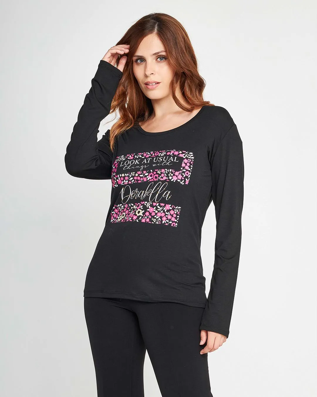 Maglia stampa provenzale Nero