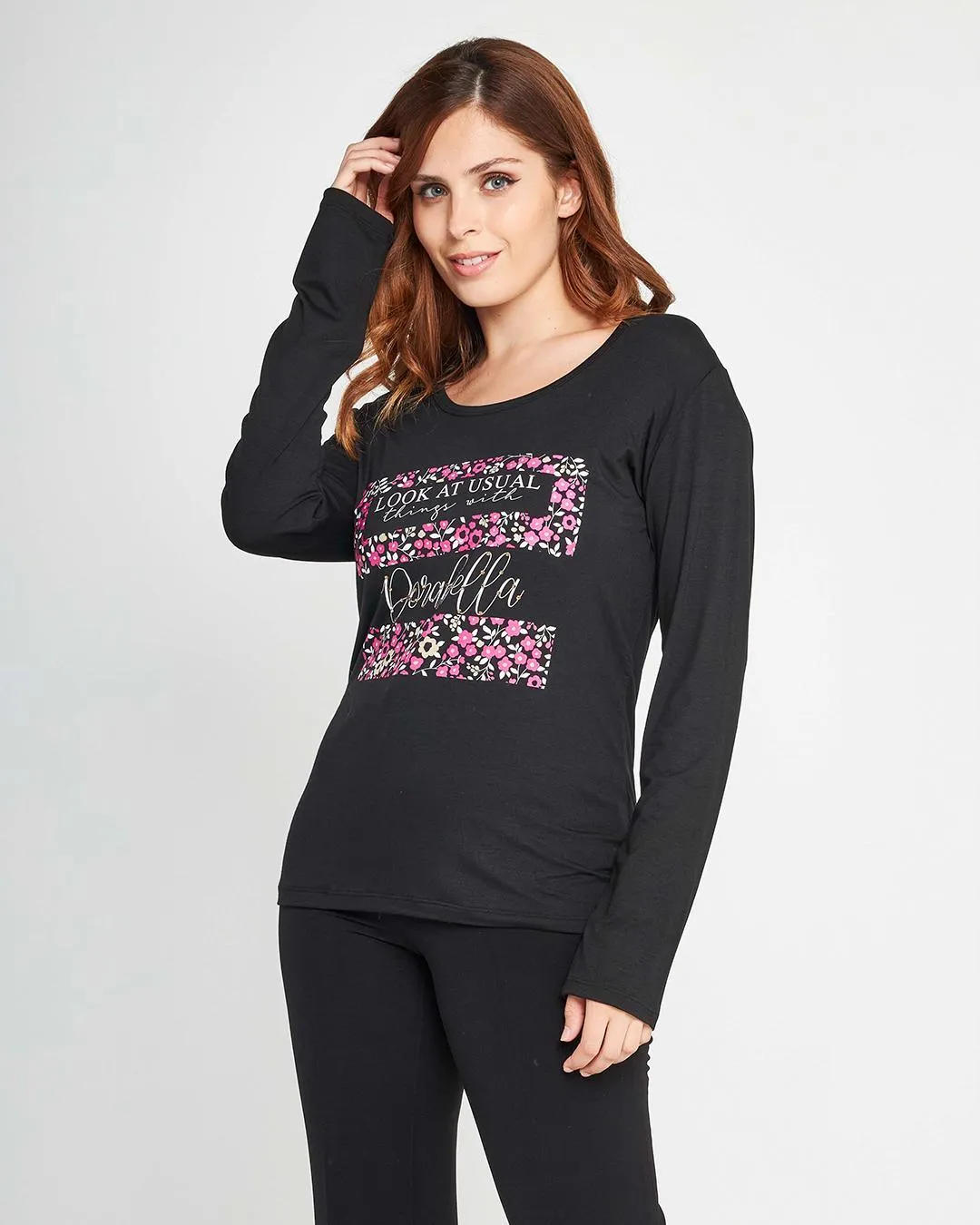 Maglia stampa provenzale Nero