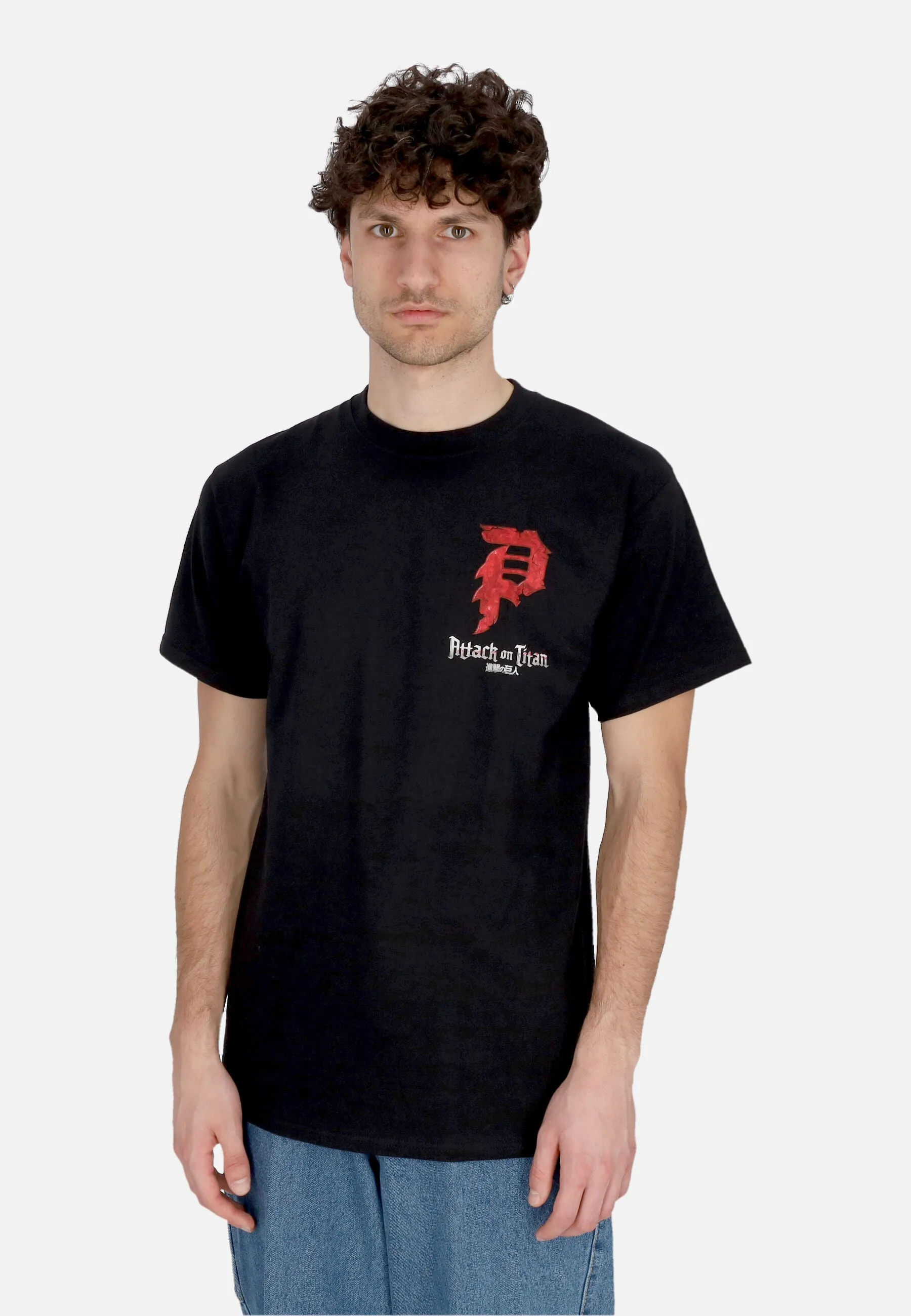 Maglietta Uomo Armored Dirty P Tee X Attack On Titan Black
