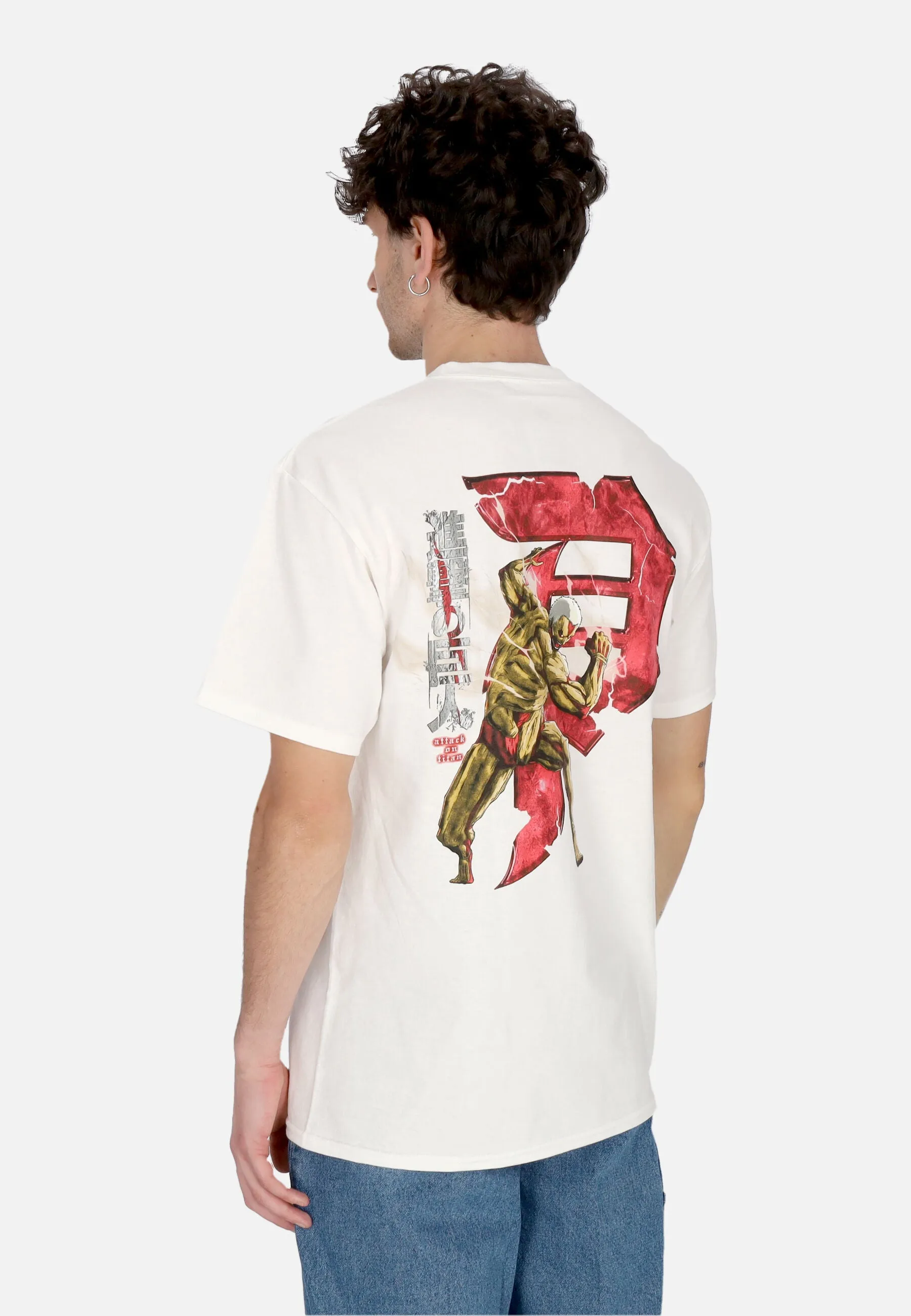Maglietta Uomo Armored Dirty P Tee X Attack On Titan White