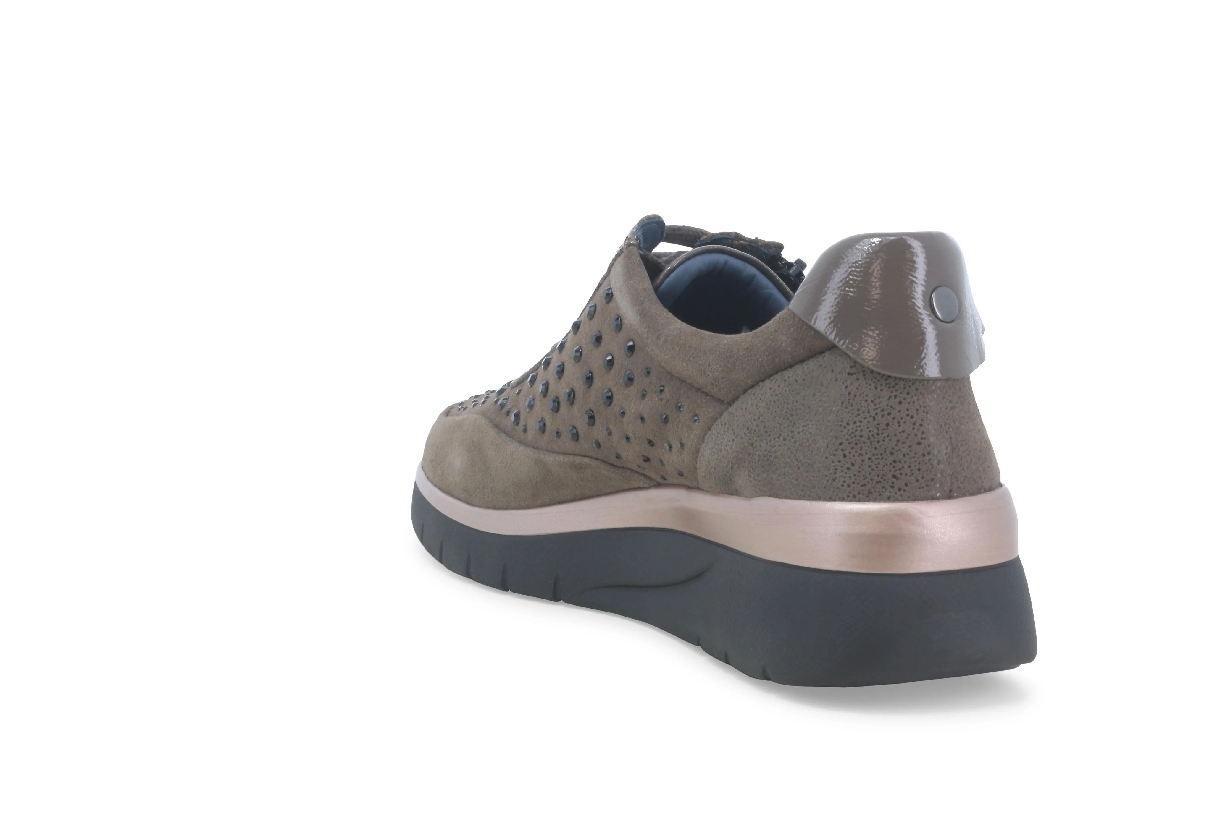 Melluso Donna Scarpe Basse con Lacci e Zip Tomaia Camoscio