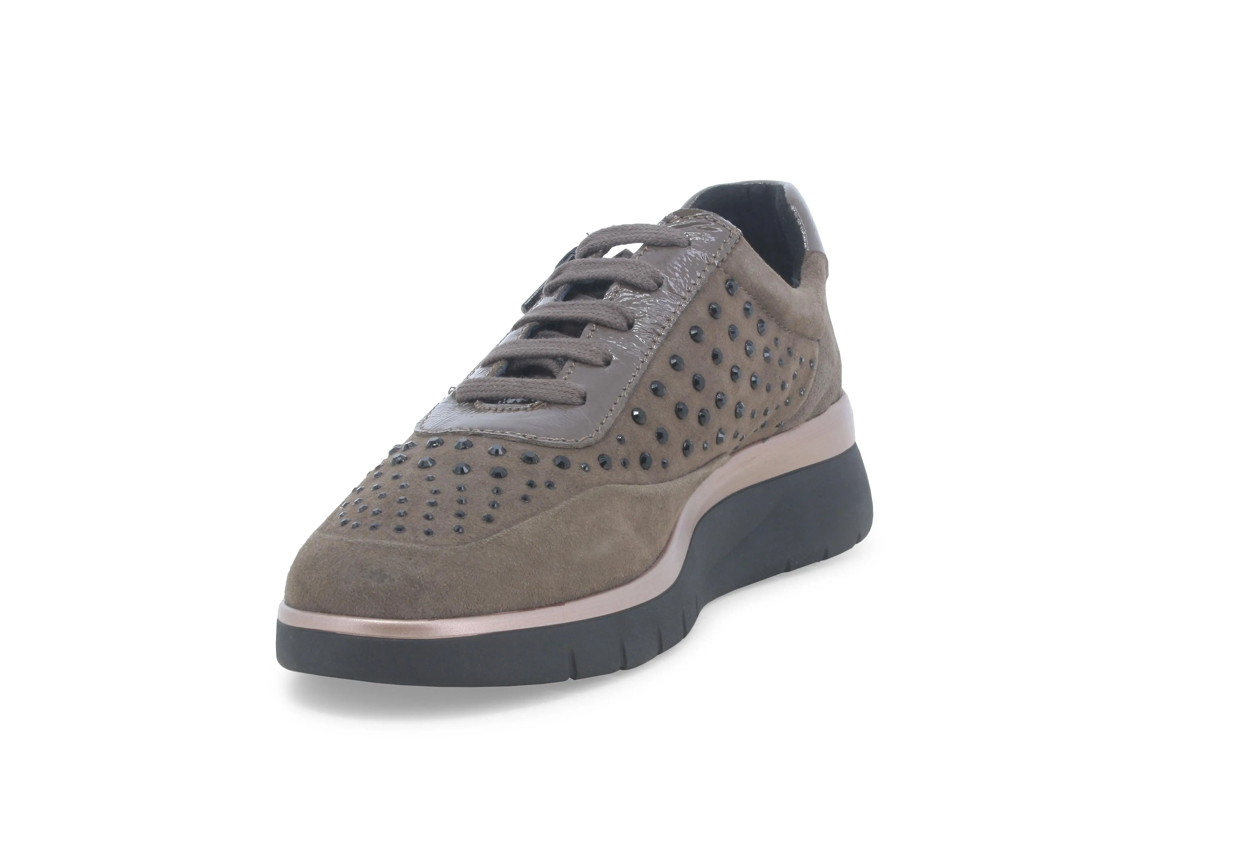 Melluso Donna Scarpe Basse con Lacci e Zip Tomaia Camoscio