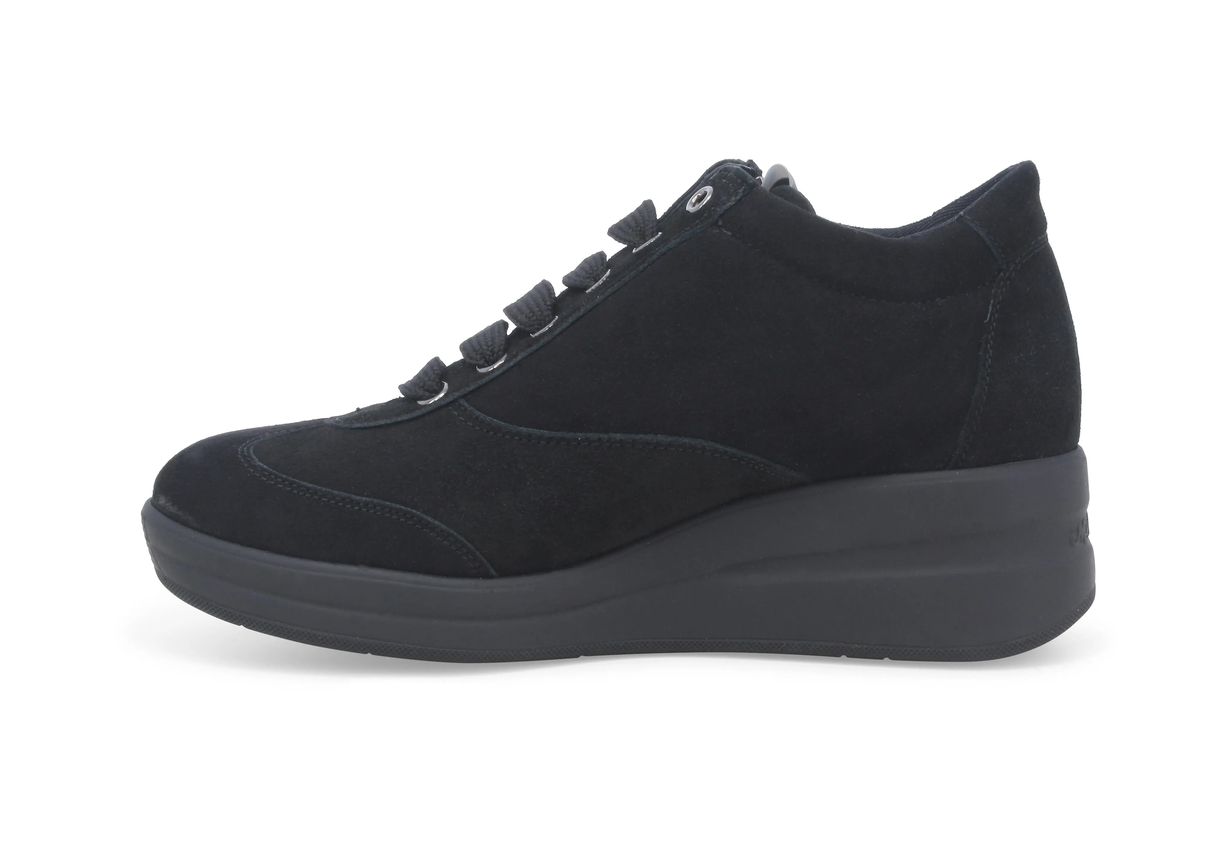 Melluso Scarpe Invernali Lacci Zeppa e Zip Tomaia Camoscio