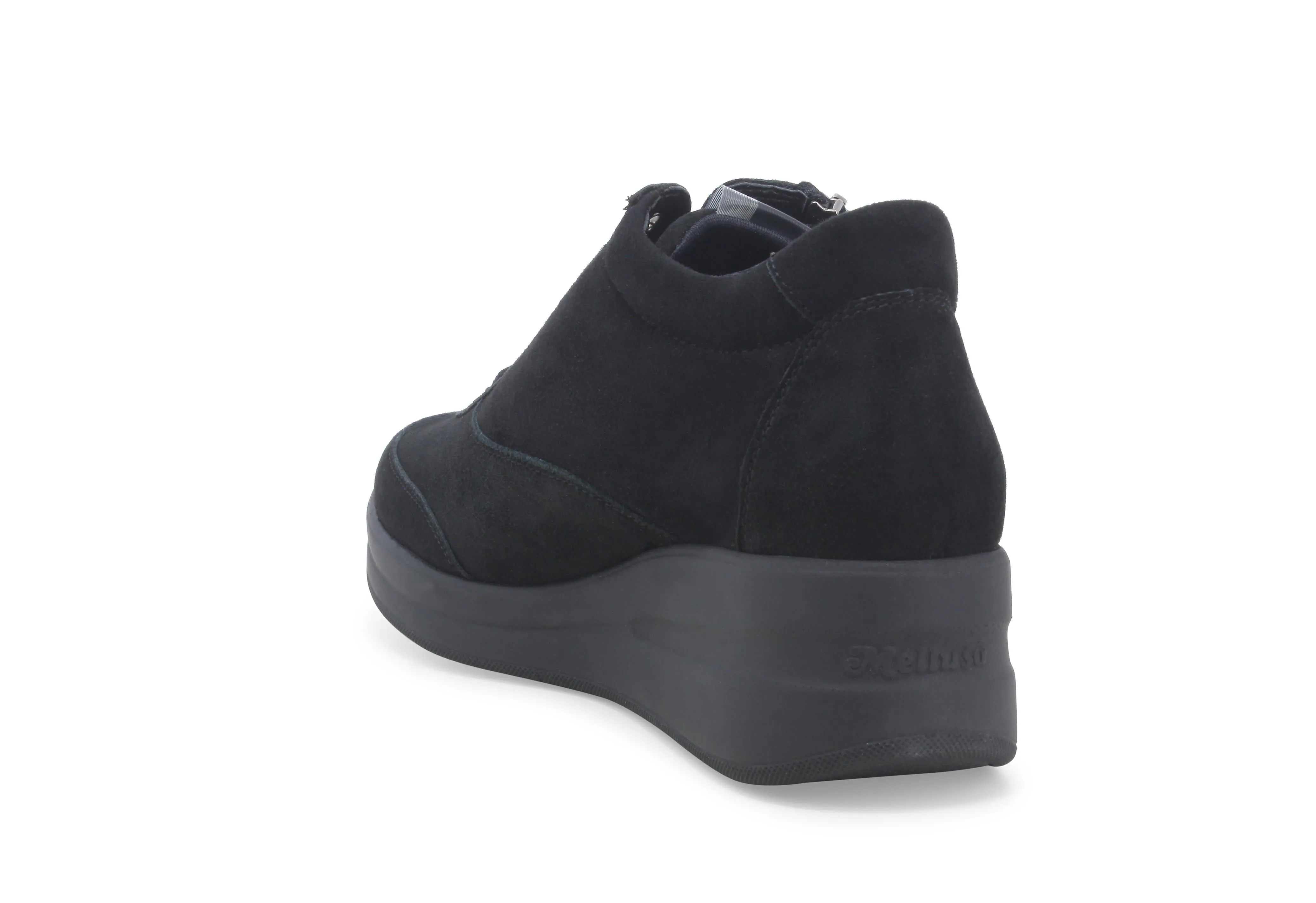 Melluso Scarpe Invernali Lacci Zeppa e Zip Tomaia Camoscio