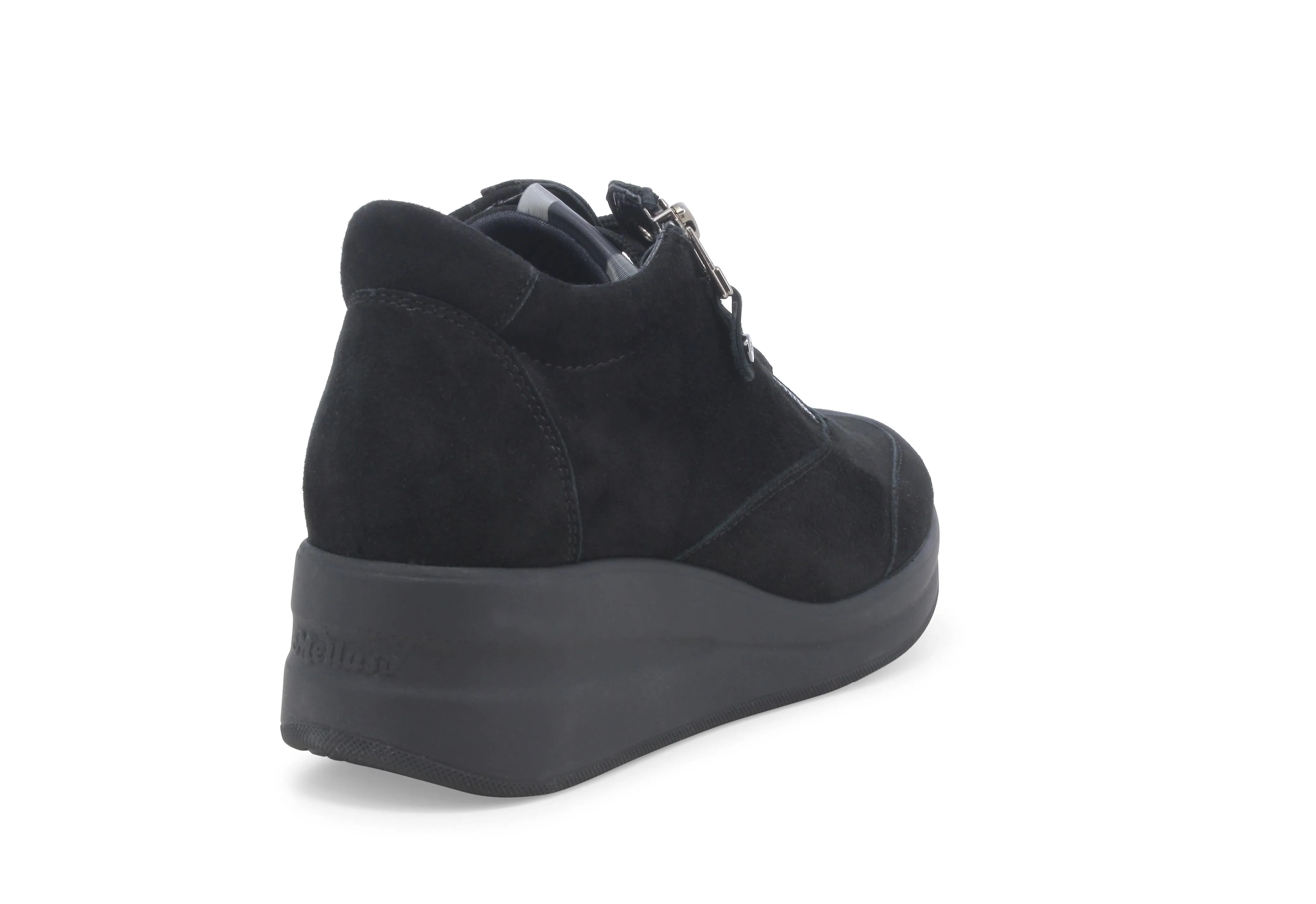 Melluso Scarpe Invernali Lacci Zeppa e Zip Tomaia Camoscio