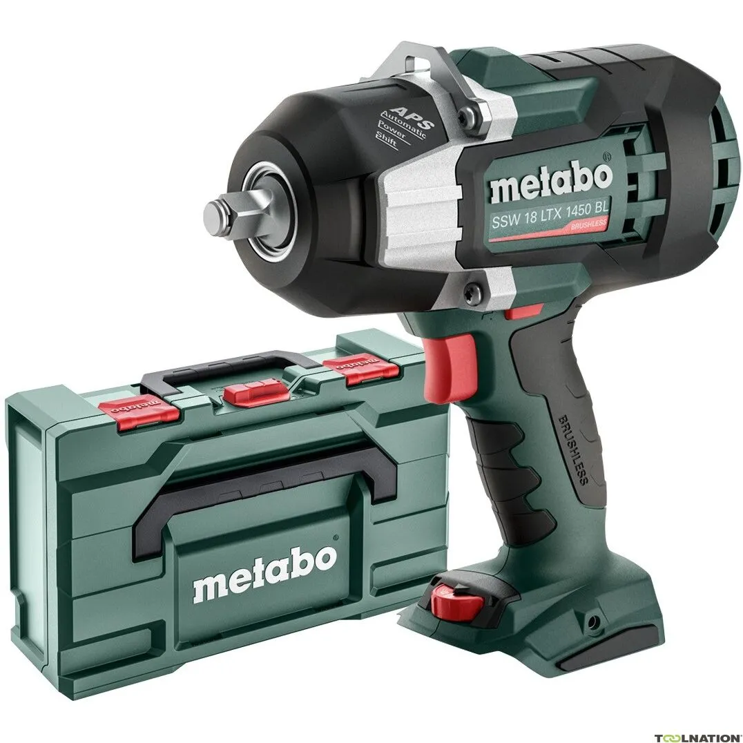 Metabo 602401840 SSW18LTX 1450 BL avvitatore a impulsi a batteria 1/2" 18V senza batterie e caricabatterie in metabox 60240