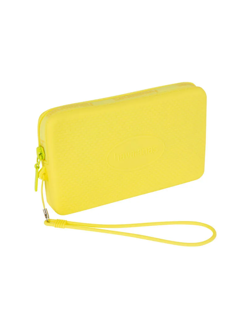 Mini Bag color lime a lavorazione grana di riso e maxi logo impresso tono su tono