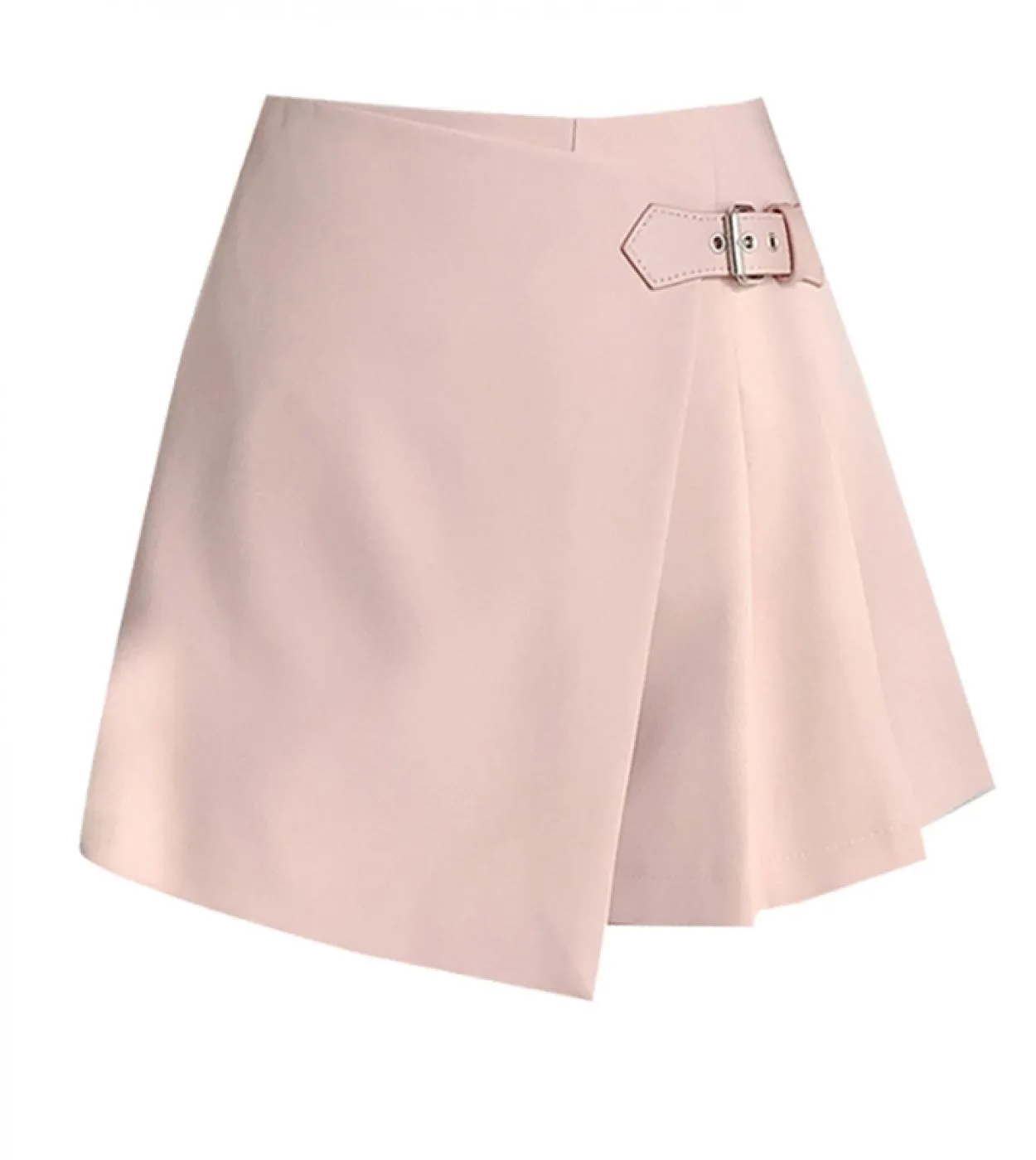Minigonne da donna irregolari rosa Pantaloncini con bottoni 2023 Vita alta Abbigliamento da lavoro casual Gonne corte a gamba la