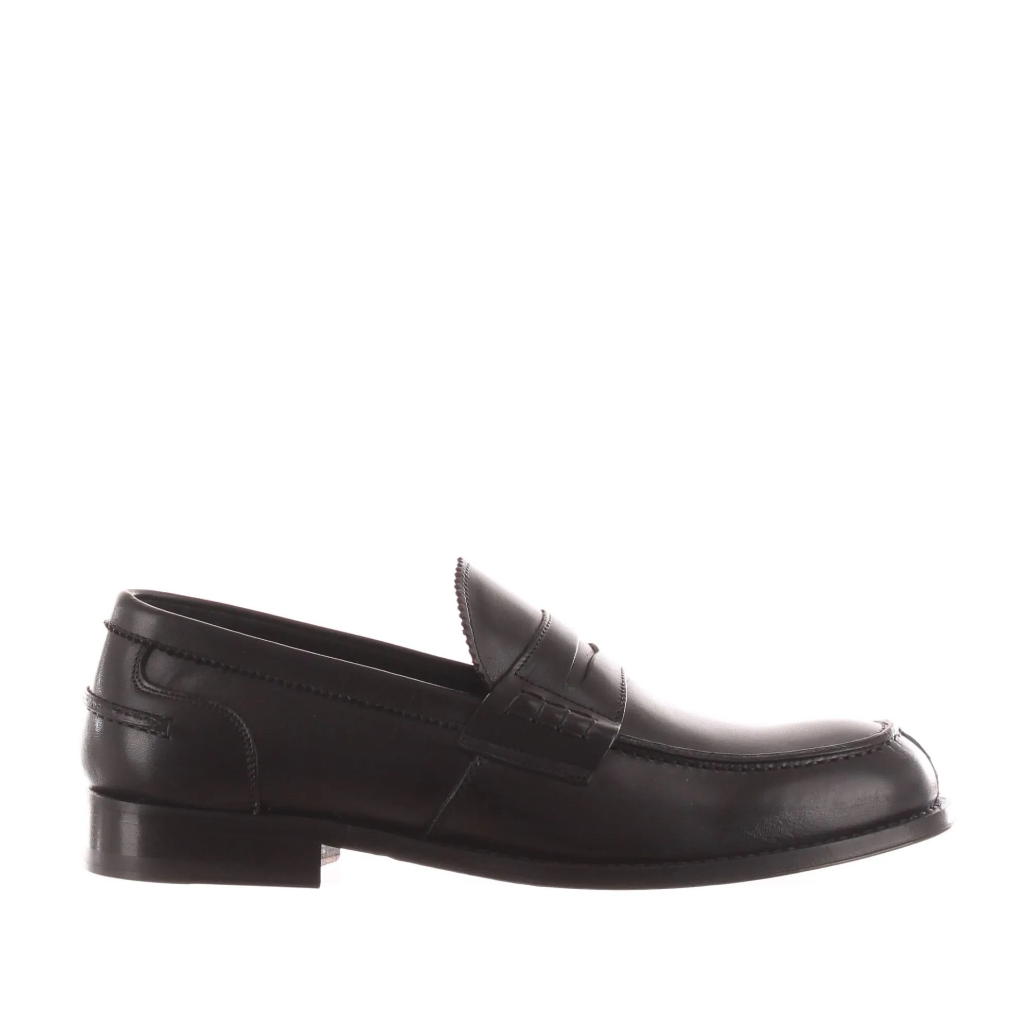 Mocassino con mascherina in pelle