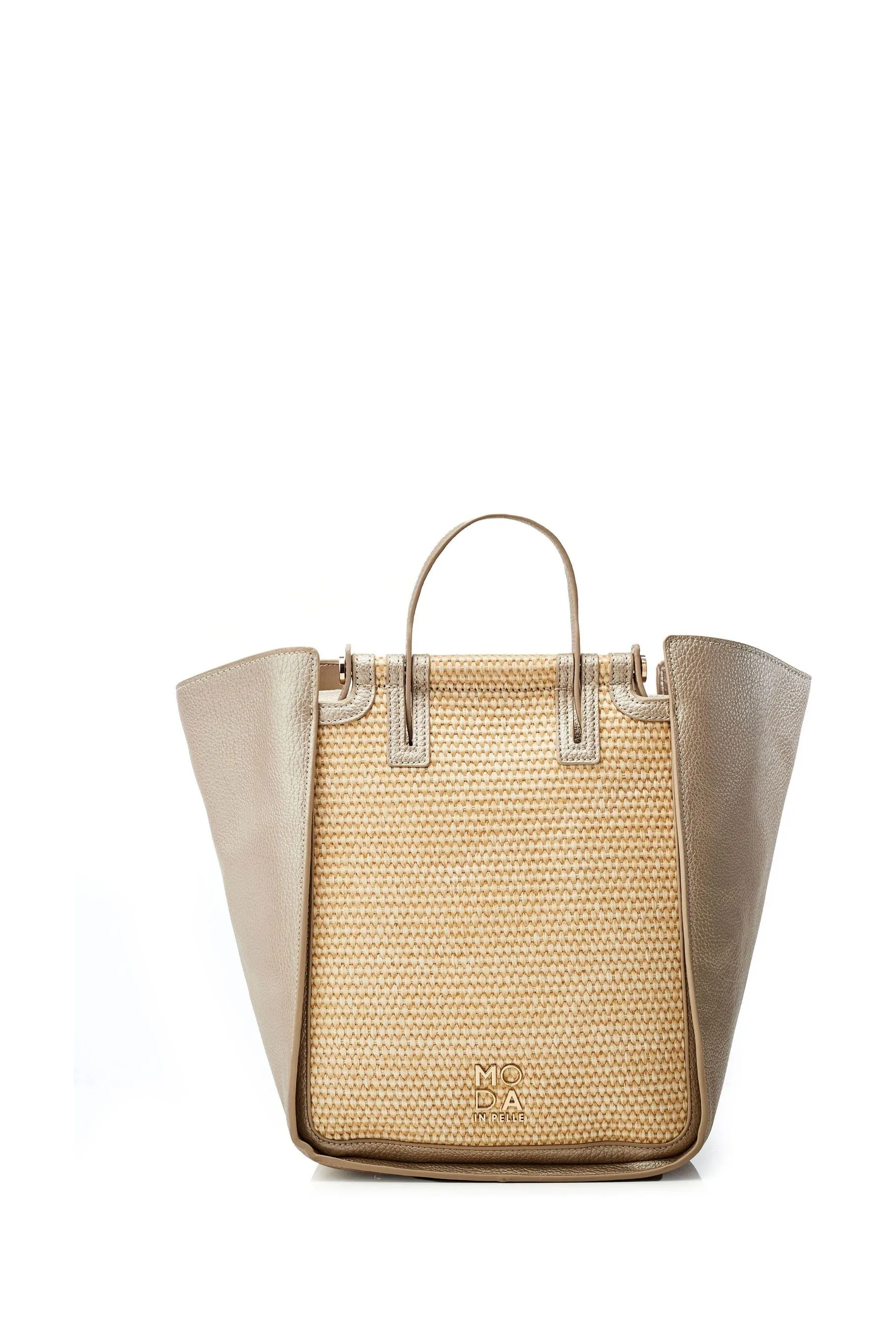 Moda in Pelle Oro - Phoenix - Borsa tote grande in misto Borsa