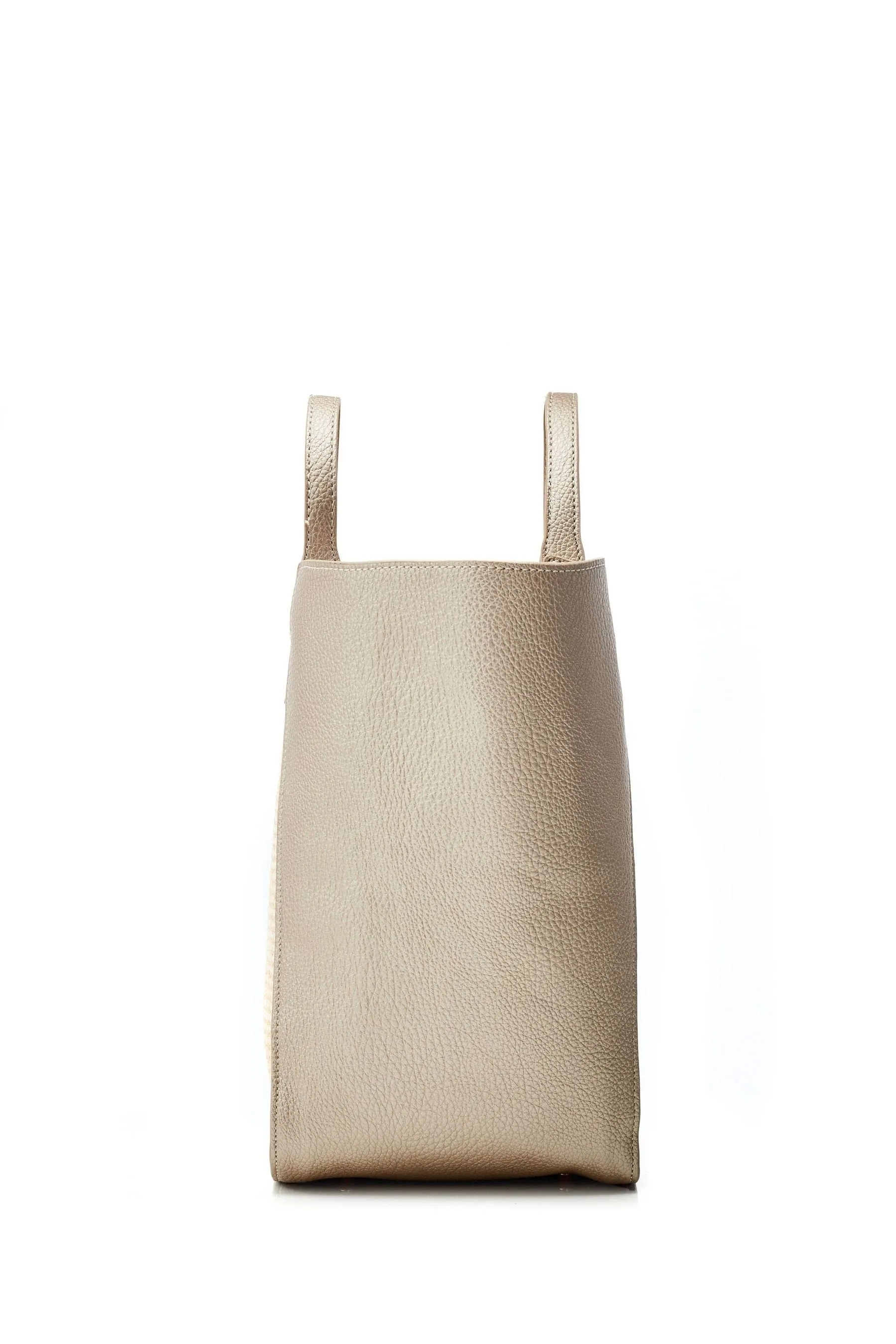 Moda in Pelle Oro - Phoenix - Borsa tote grande in misto Borsa