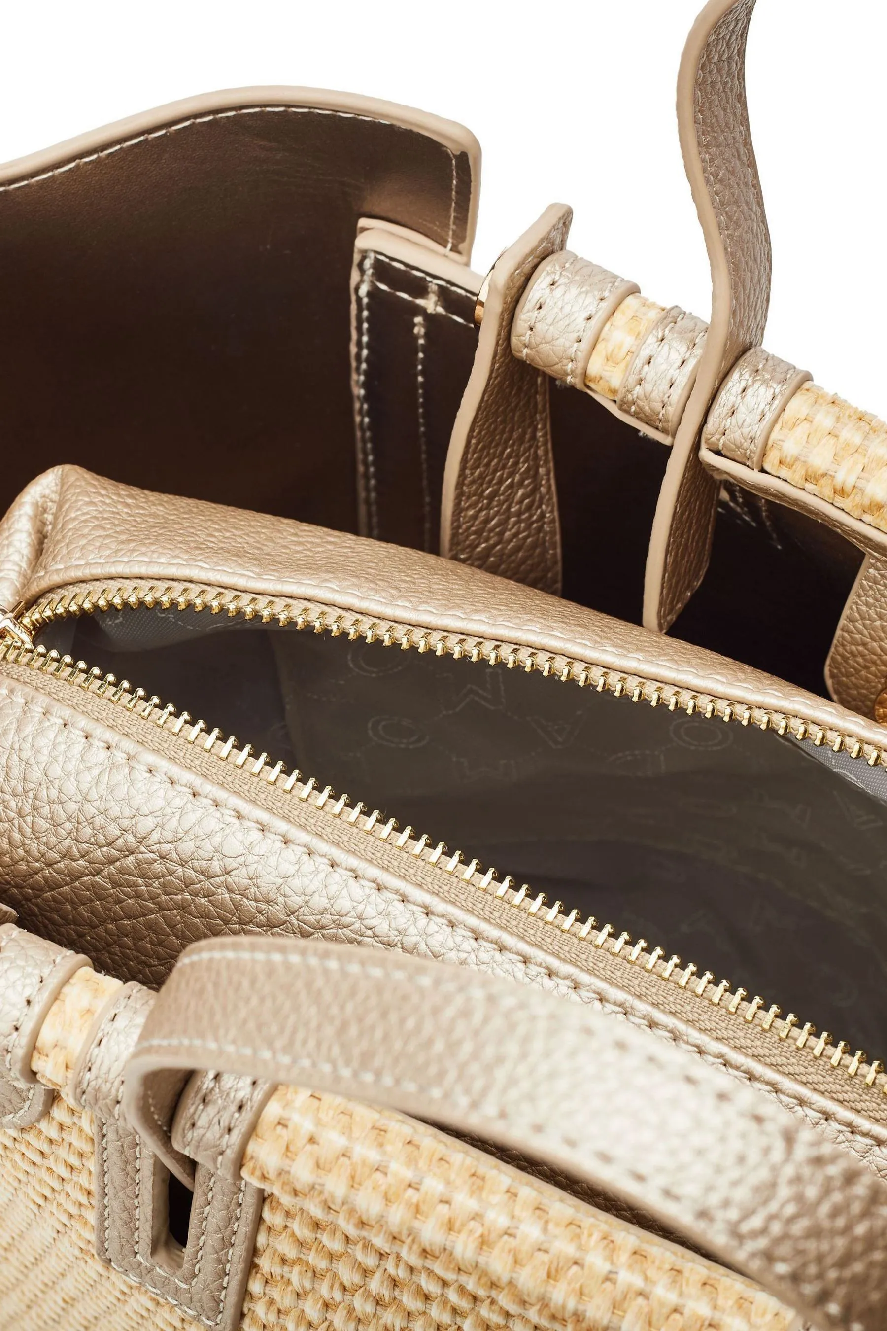 Moda in Pelle Oro - Phoenix - Borsa tote grande in misto Borsa