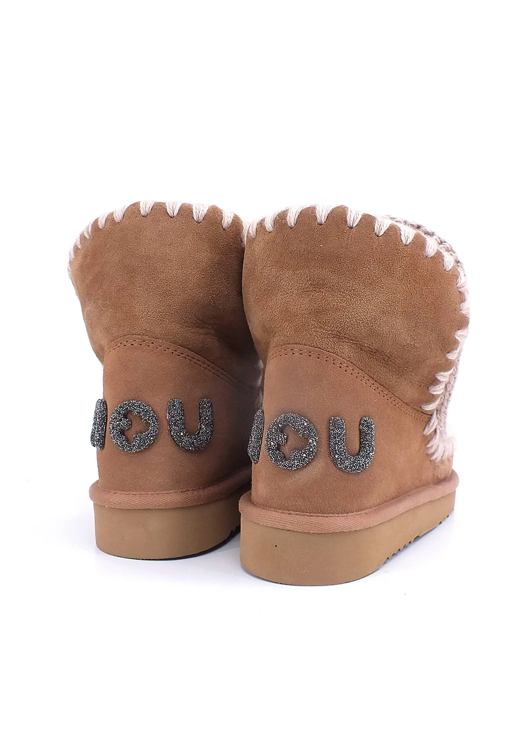 MOU Eskimo 18 Glitter Stivaletto Pelo Donna Pink Brown