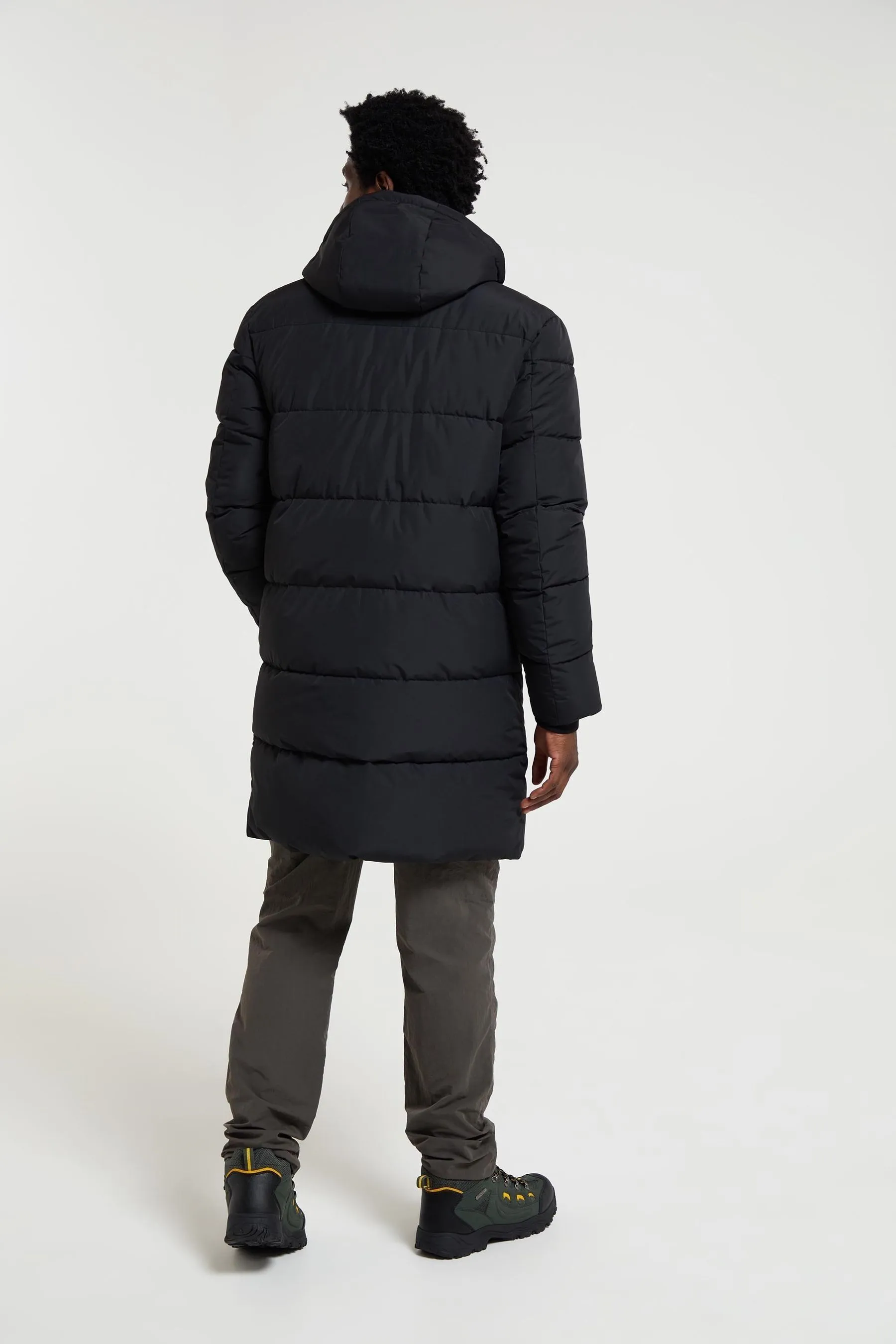 Mountain Warehouse - Giacca imbottita lunga da uomo con vortici