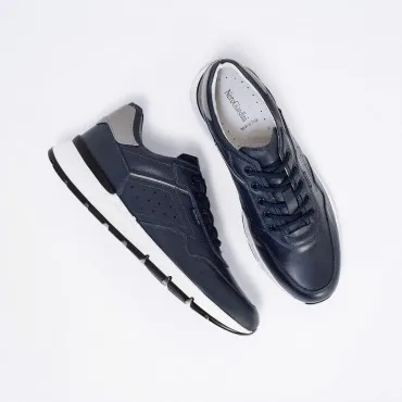  NERO GIARDINI Sneaker in Pelle Col. Blu