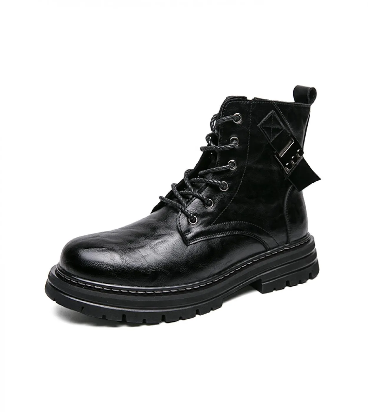 New Winter Black Snow Stivaletti da uomo Stivali da combattimento con suola spessa calda di alta qualità Stivali da moto Casual