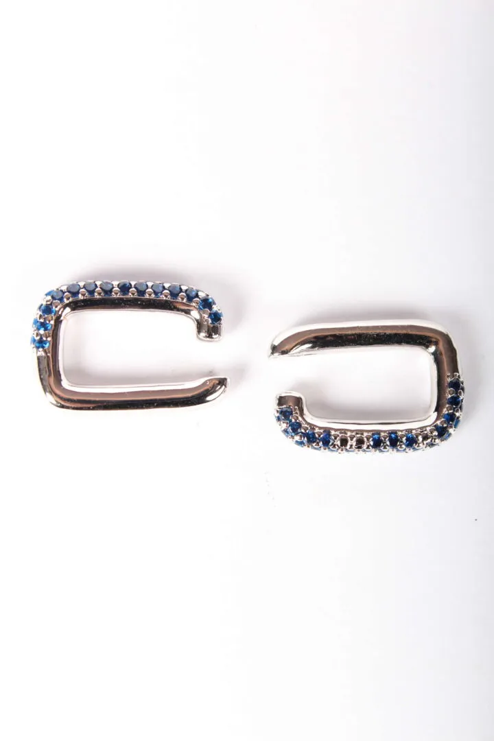 Orecchini ear cuff squadrati argento