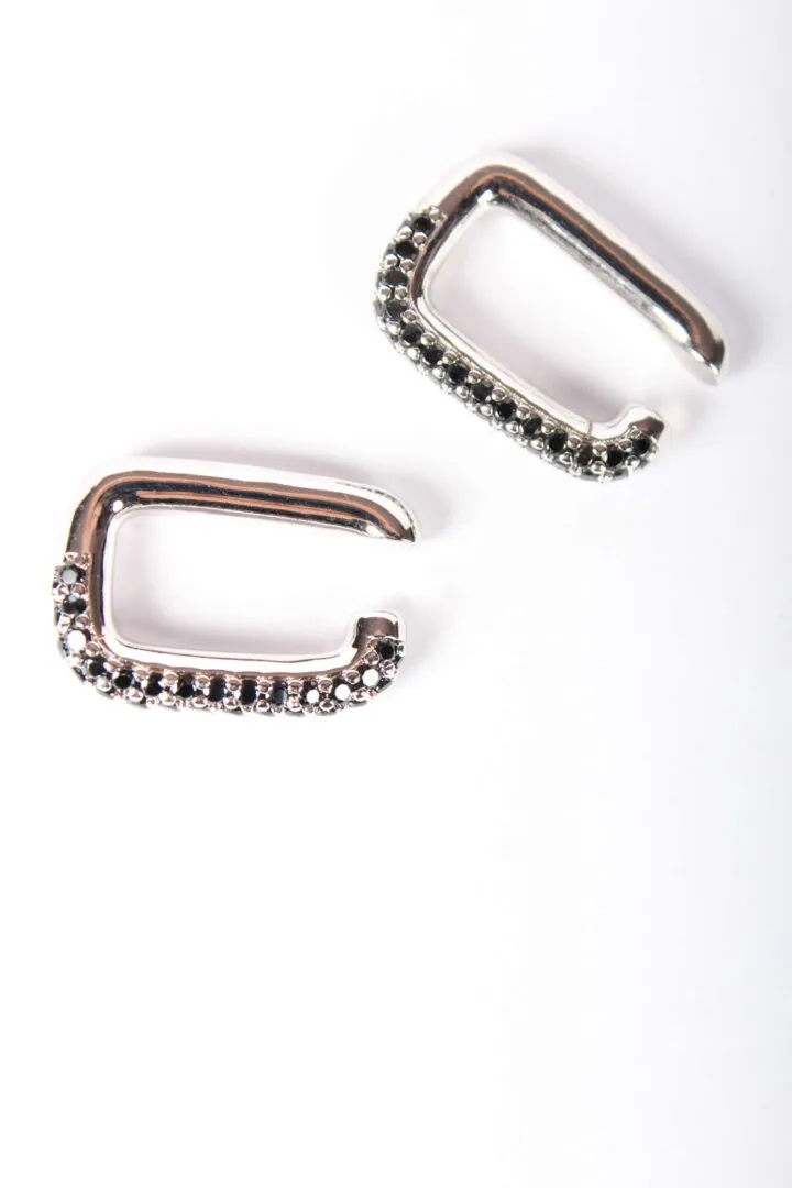 Orecchini ear cuff squadrati argento