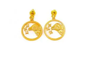 Orecchini rotondi, ARIETE, colore oro