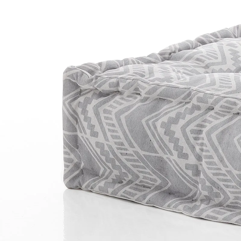 OresteLuchetta Pouf quadrato OUTDOOR IKAT, grigio