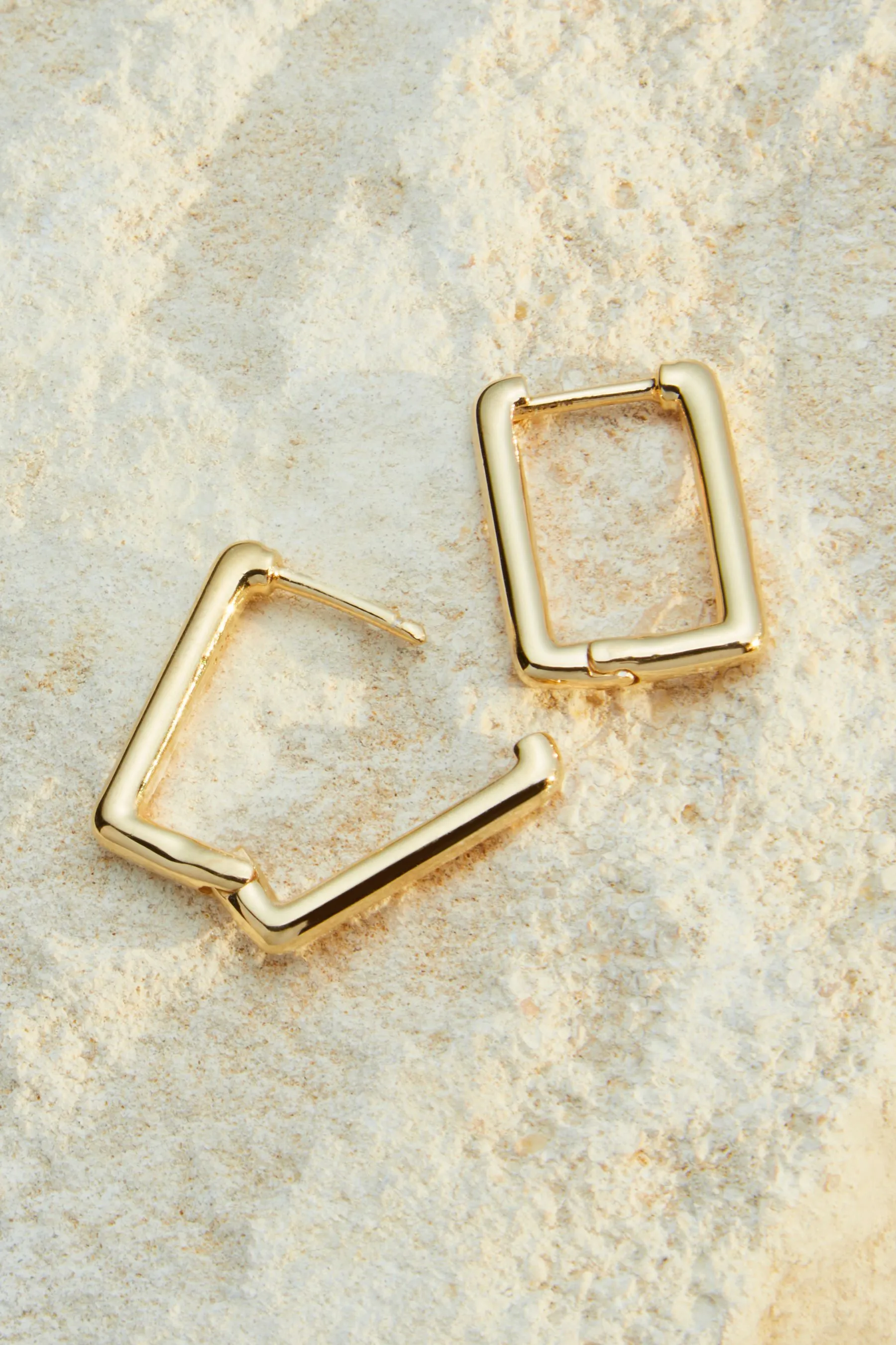 Oro Vermeil - Argento sterling  - Premium Collection - Orecchini a cerchio squadrati