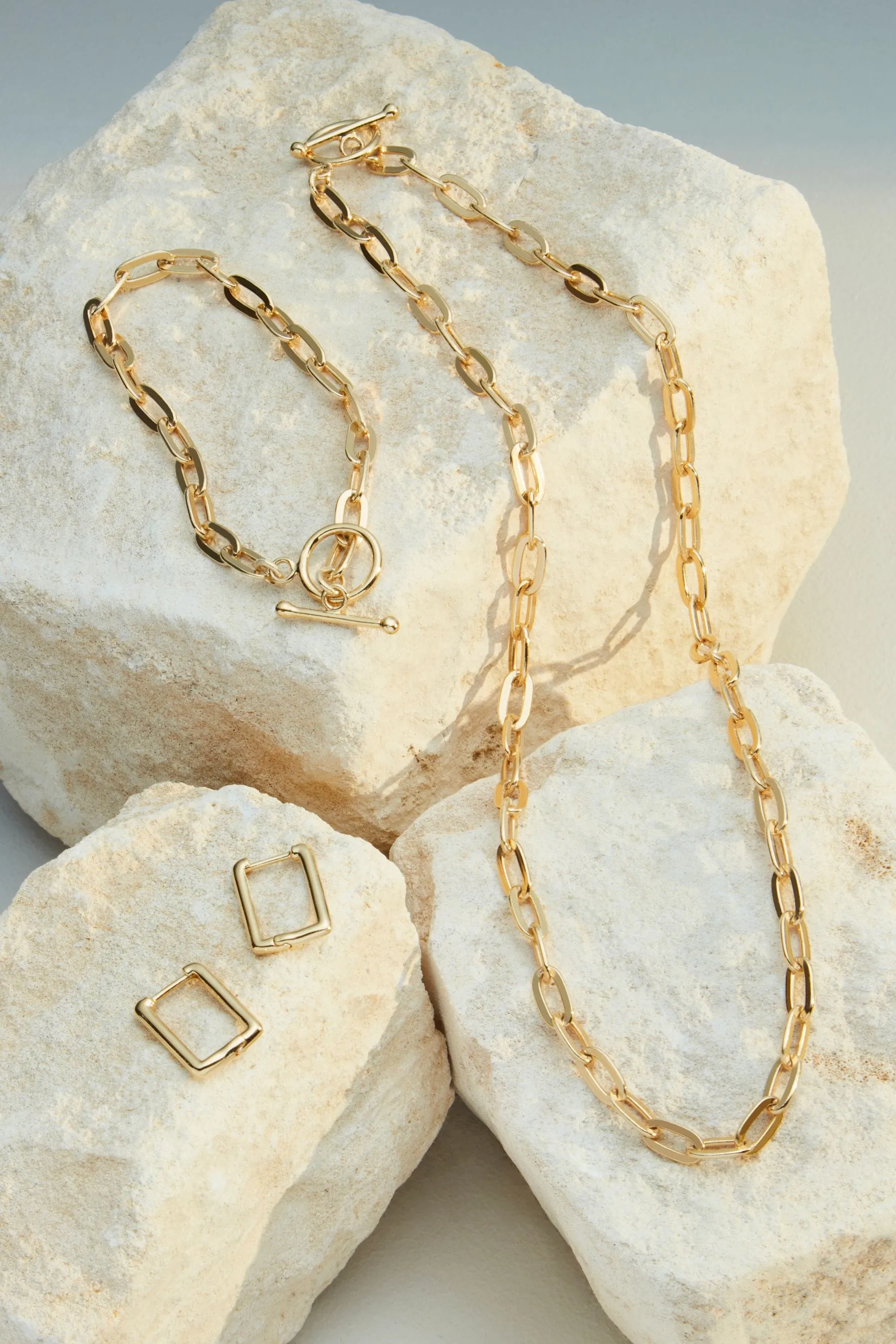 Oro Vermeil - Argento sterling  - Premium Collection - Orecchini a cerchio squadrati