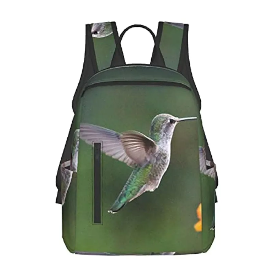 OTRAHCSD Zaino leggero con colibrì e fiori per uomo donna, zaino casual per escursionismo, campeggio, viaggi, attività all’apert