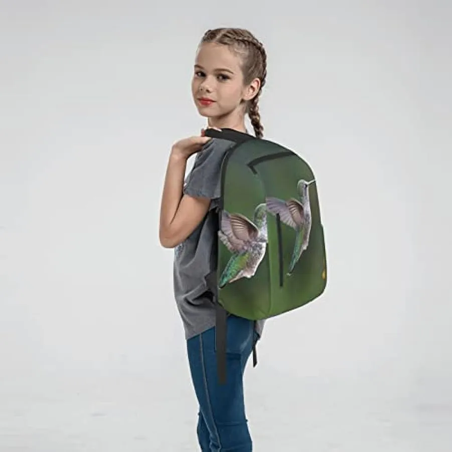 OTRAHCSD Zaino leggero con colibrì e fiori per uomo donna, zaino casual per escursionismo, campeggio, viaggi, attività all’apert