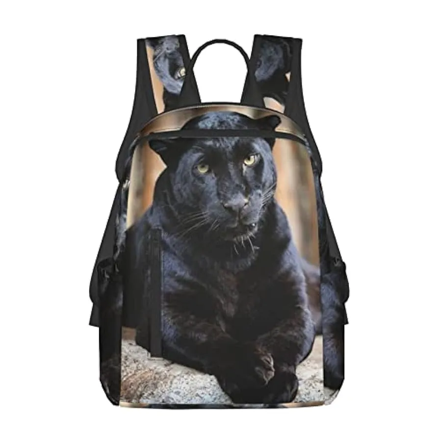 OTRAHCSD Zaino, zaino leggero leopardo nero per uomo donna, zaino casual per escursionismo, campeggio, viaggi, attività all’aper
