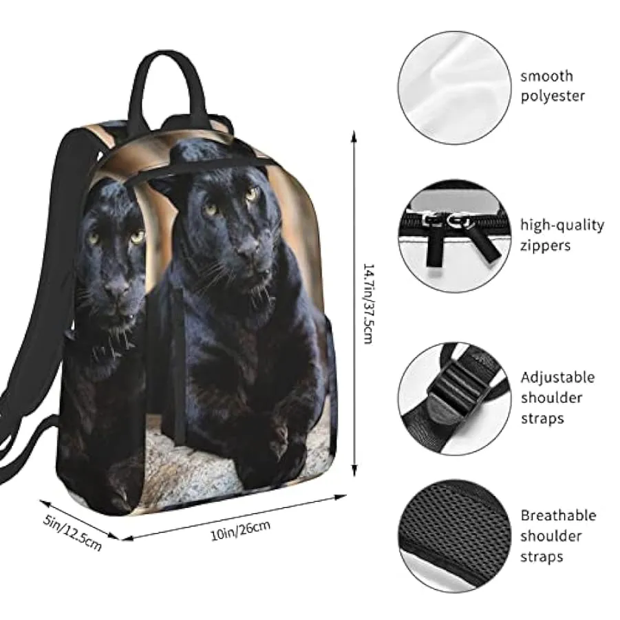 OTRAHCSD Zaino, zaino leggero leopardo nero per uomo donna, zaino casual per escursionismo, campeggio, viaggi, attività all’aper