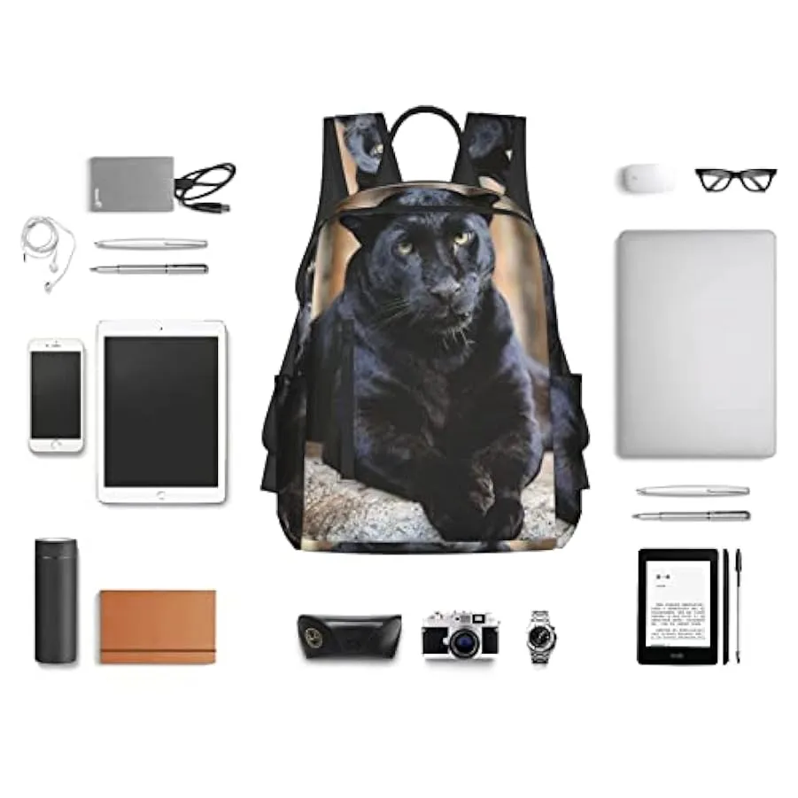 OTRAHCSD Zaino, zaino leggero leopardo nero per uomo donna, zaino casual per escursionismo, campeggio, viaggi, attività all’aper