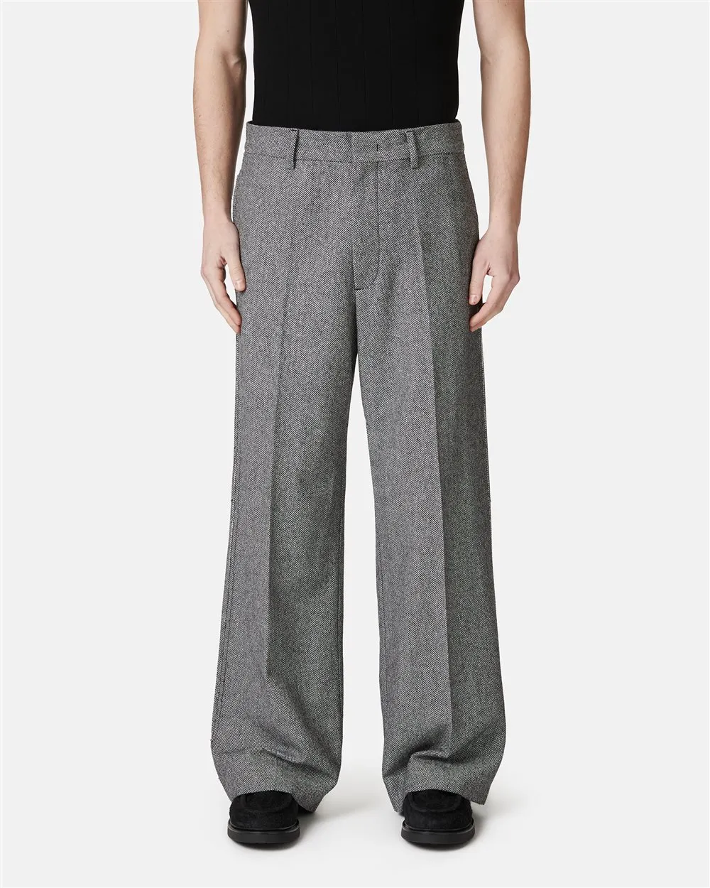 Pantaloni a vita regolare in misto lana