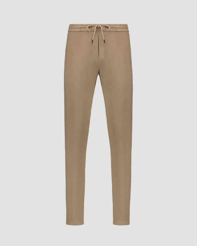 Pantaloni beige in lino da uomo Dondup