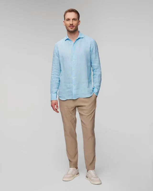 Pantaloni beige in lino da uomo Dondup