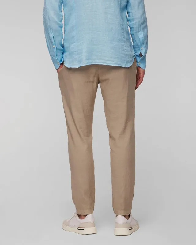 Pantaloni beige in lino da uomo Dondup