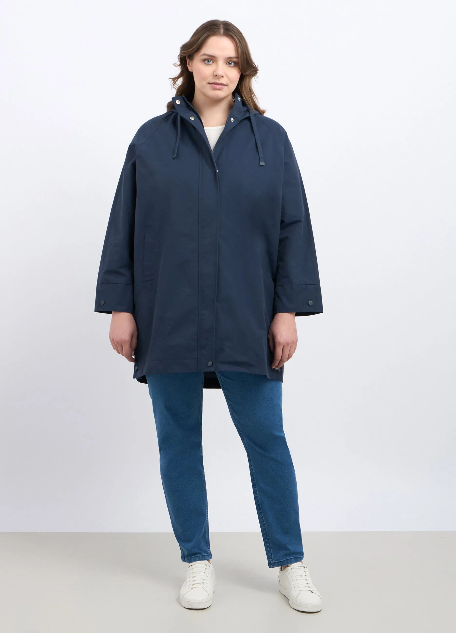 Parka curvy con cappuccio donna