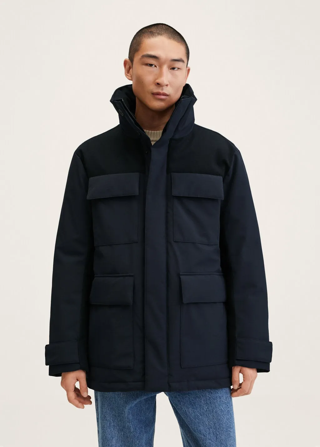 Parka inserti contrasto