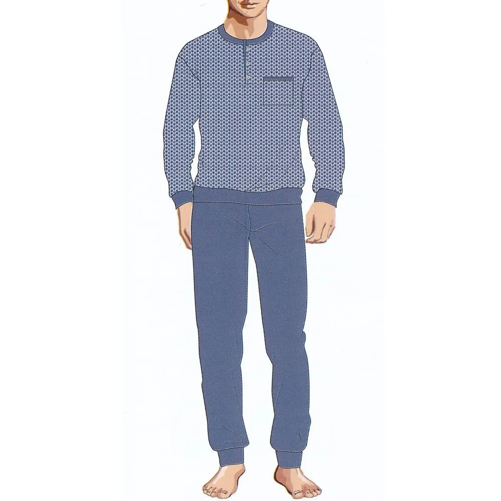 pigiama da uomo serafino bordato 2180 puro cotone bip bip 