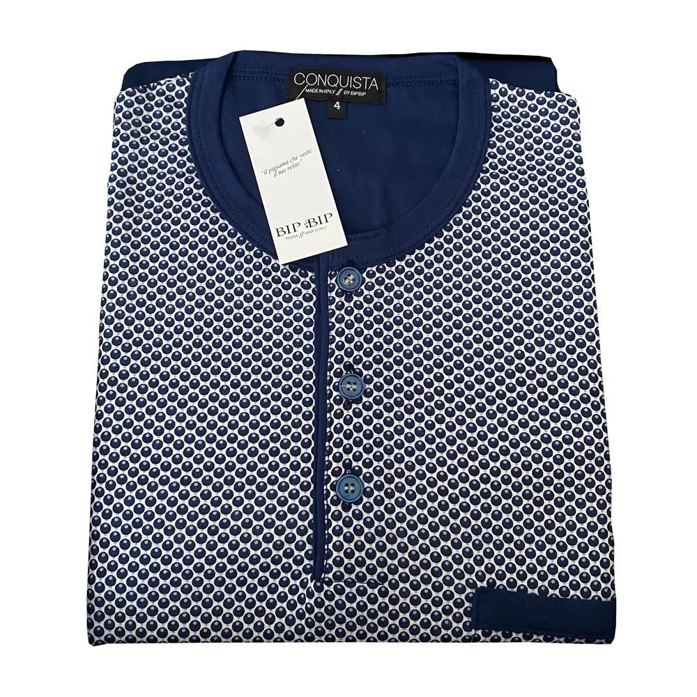 pigiama da uomo serafino bordato 2180 puro cotone bip bip 