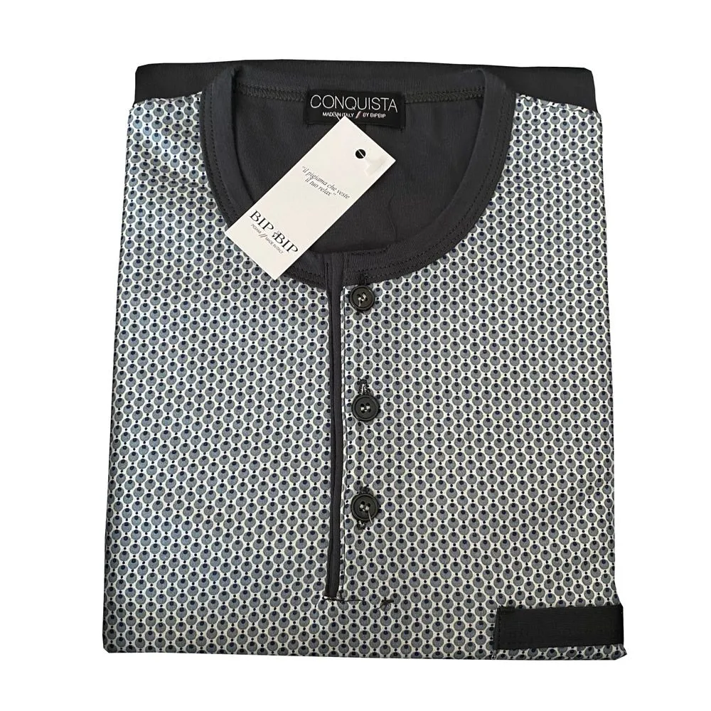pigiama da uomo serafino bordato 2180 puro cotone bip bip 