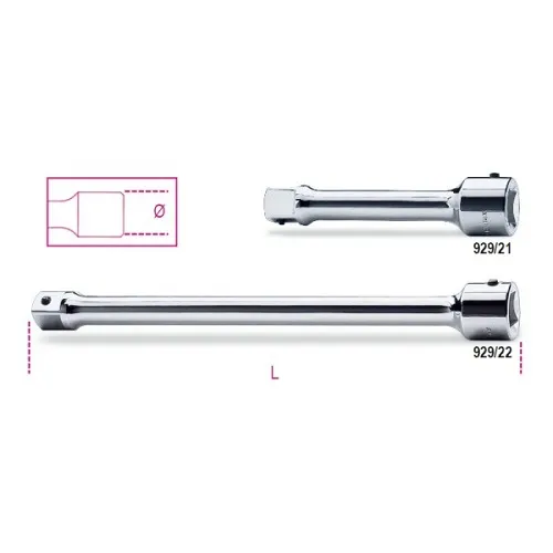 PROLUNGA BETA CON ATTACCO QUADRO MASCHIO E FEMMINA 1" CROM. 929 22