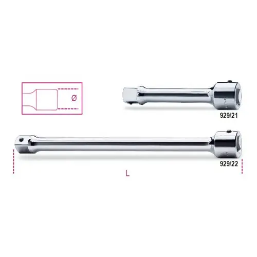 PROLUNGA BETA CON ATTACCO QUADRO MASCHIO E FEMMINA 1" CROM. 929 22