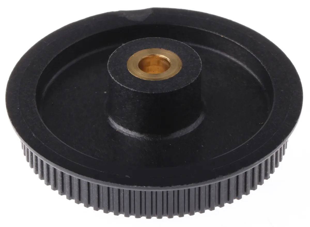 Puleggia per cinghie sincrone RS PRO, 80 denti, passo 2mm, foro 6mm, per cinghie larghe 6mm, in ottone e vetro
