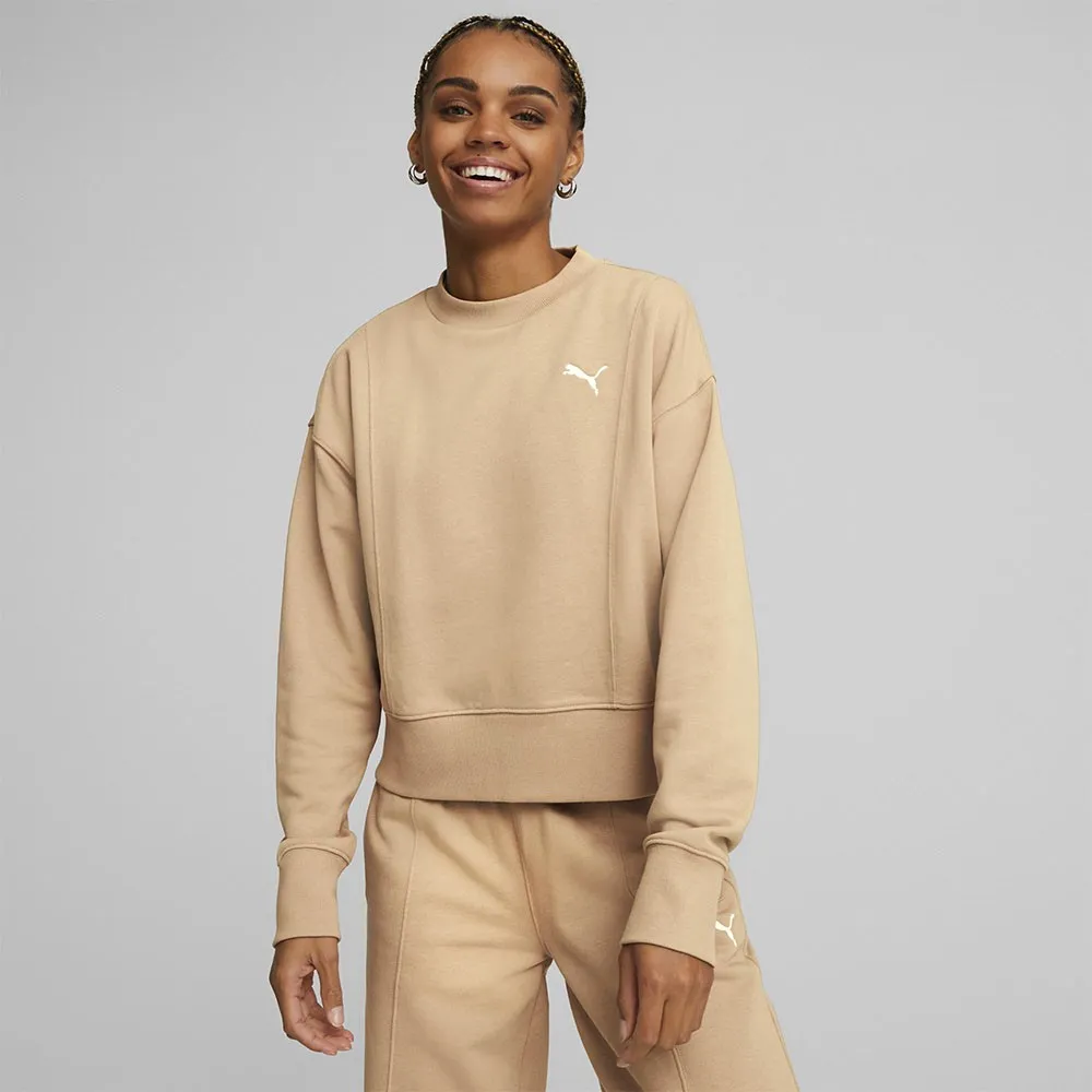 Puma Felpa Crop Top Beige Donna