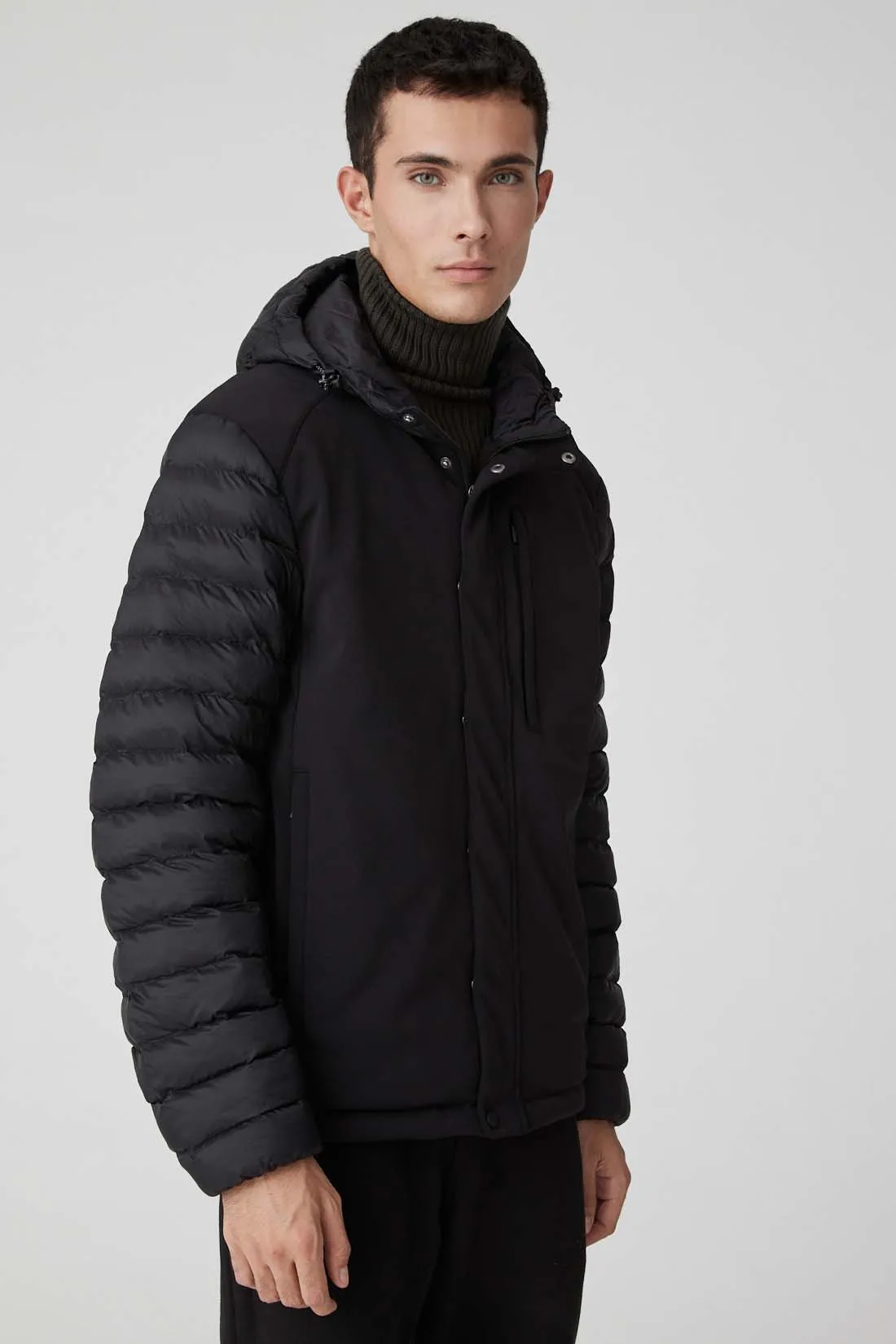 RANDOLF – Black hybrid reversible jacket