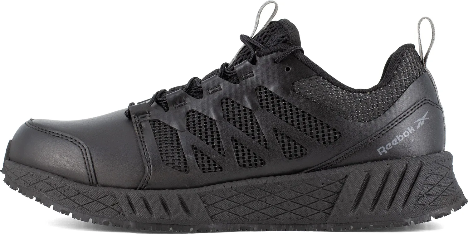 REEBOK  Floatride Energy Tactical, Men's, Black, Athletic Style, EH, MaxTRAX Slip Resistant, Soft Toe Work Shoe