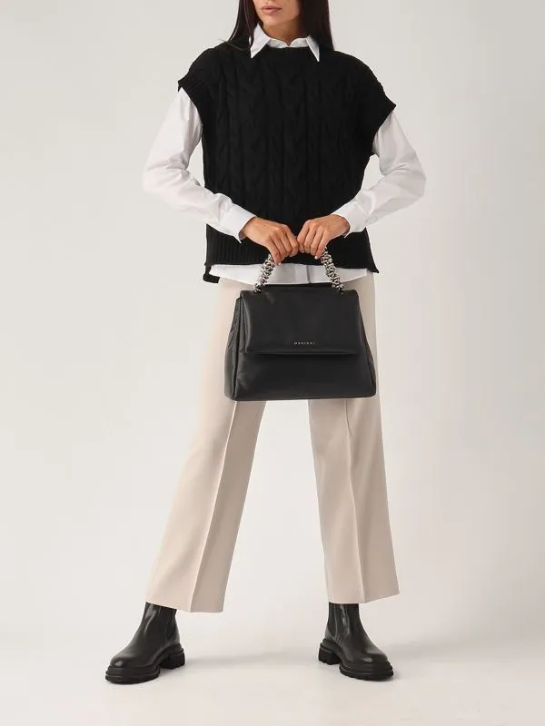 S MAX MARA  Maglia donna S Max Mara Eric in cotone a trecce Nero