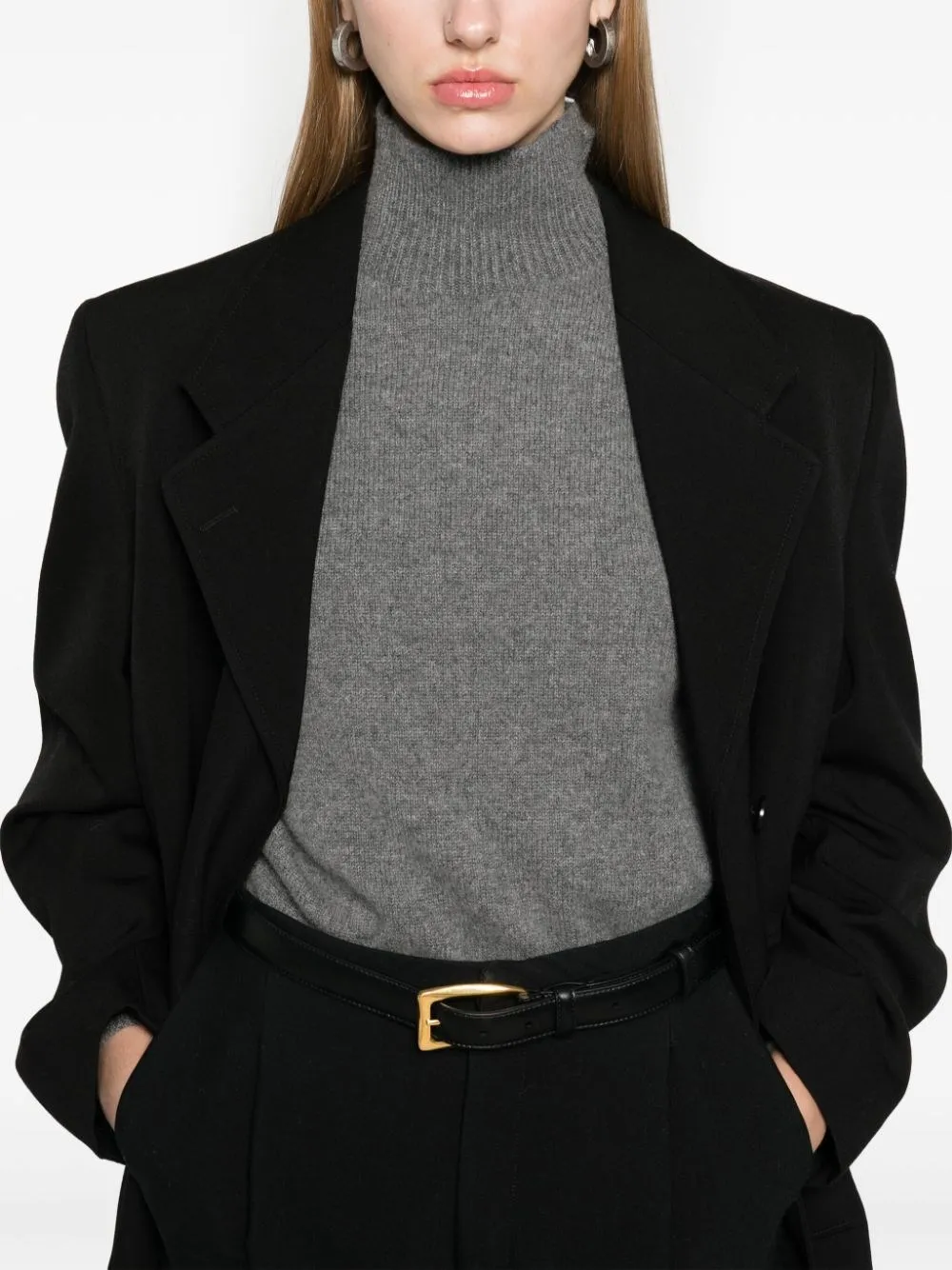S' MAX MARA-Maglia dolcevita Quercia in cashmere grigio