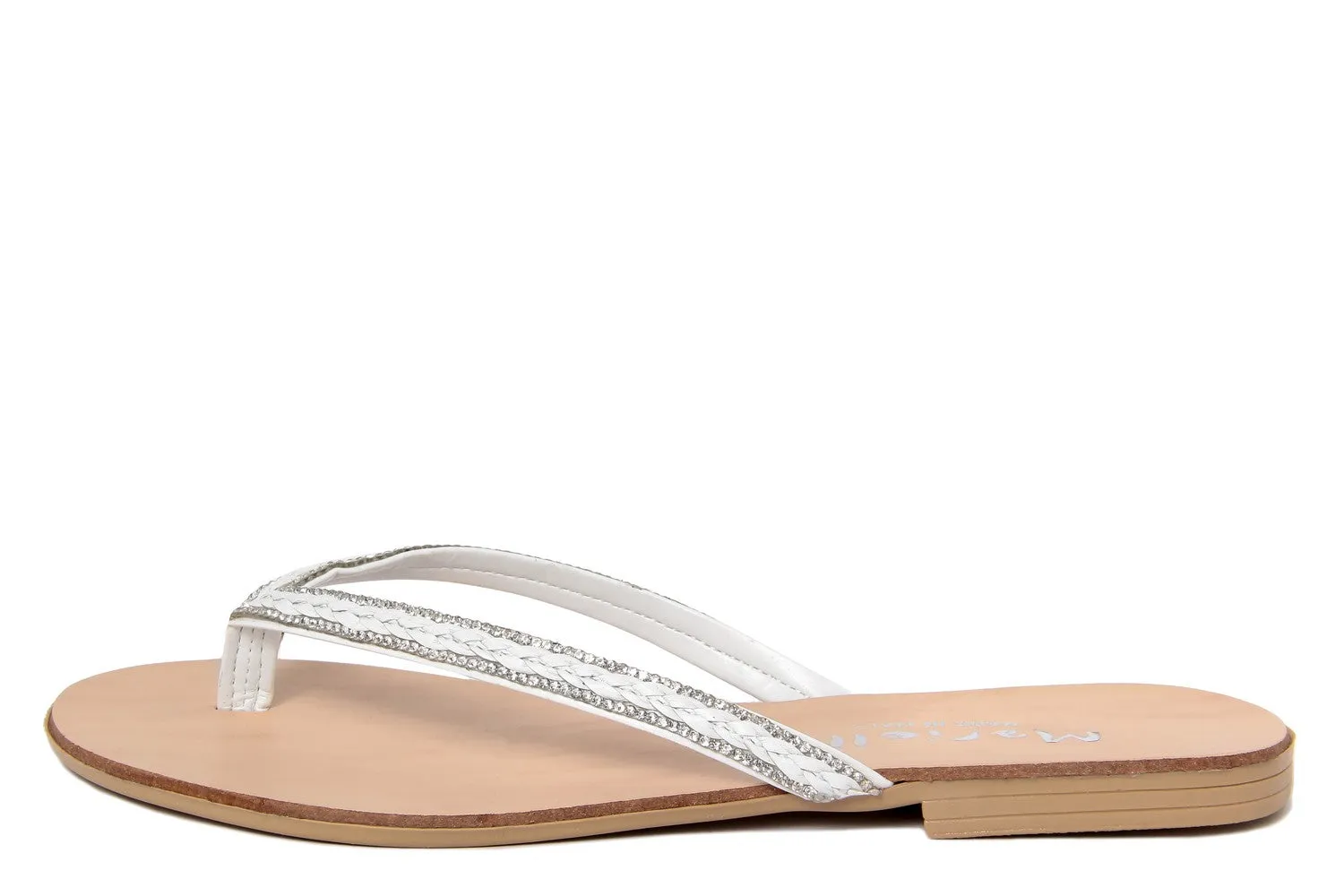 Sandali flat Donna in Sintetico Bianco