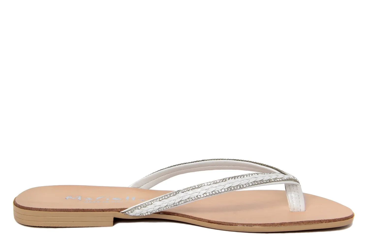 Sandali flat Donna in Sintetico Bianco